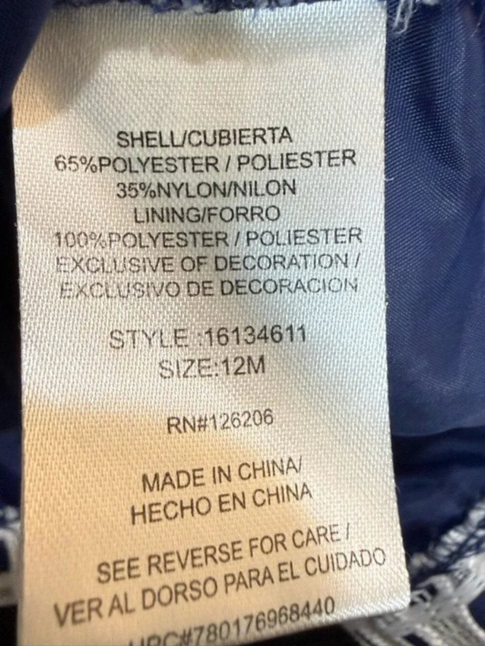 Marmellata Baby Girl Dress 12M Navy White Lace Overlay Sleeveless Spring Party